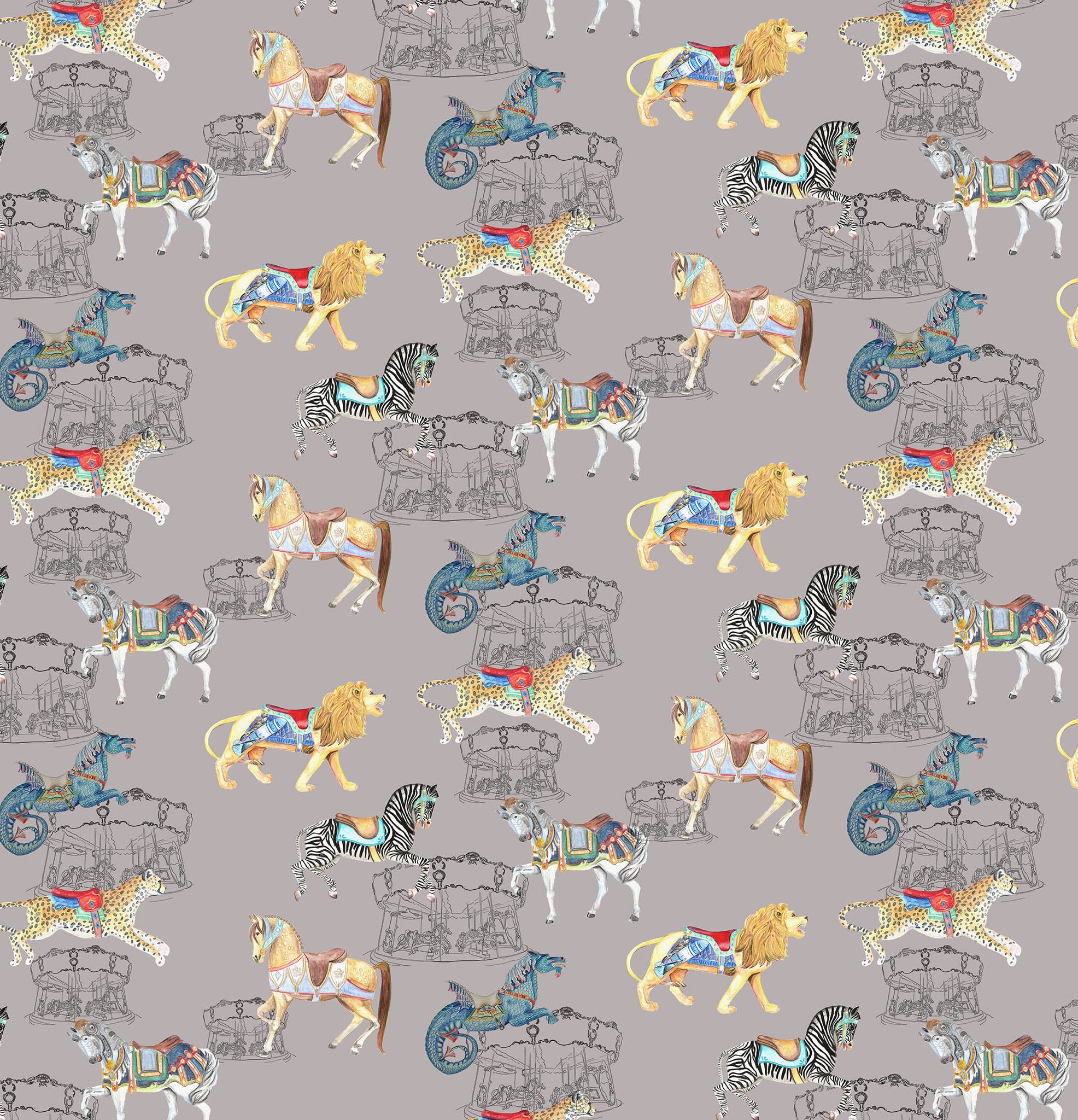 Carousel Safari Wallpaper